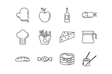 Besleyici yiyecek paketlerinin oluşturduğu simgeler