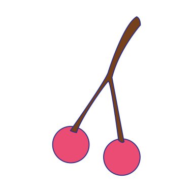 kiraz meyvesi simgesi, renkli tasarım