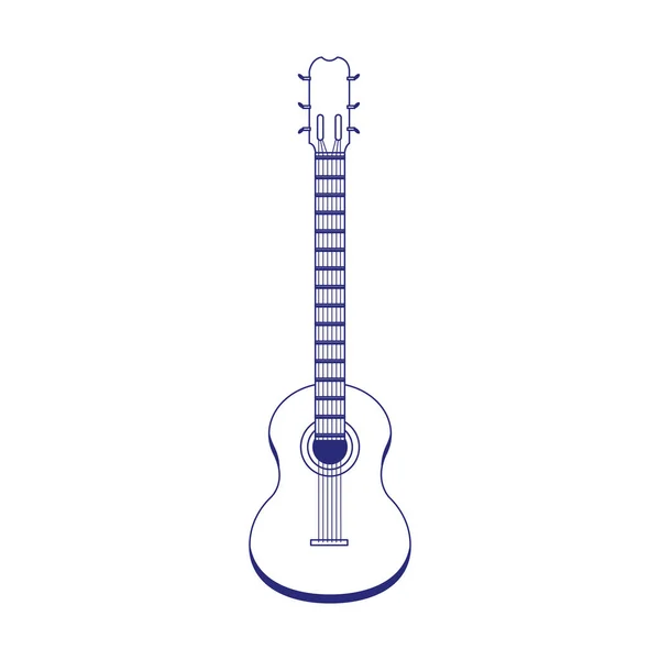 Conception vectorielle d'instrument de guitare isolé — Image vectorielle