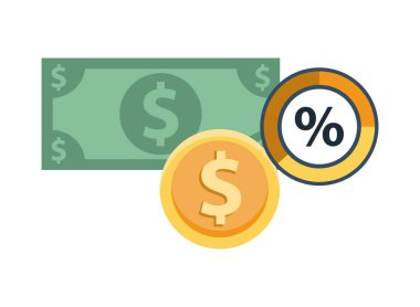 fatura ve para para dolar ve yüzde sembol