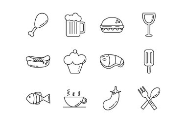 Besleyici yiyecek paketlerinin oluşturduğu simgeler