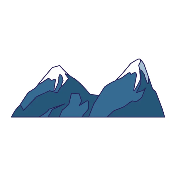 Snowy mountains icon, colorful design — ストックベクタ