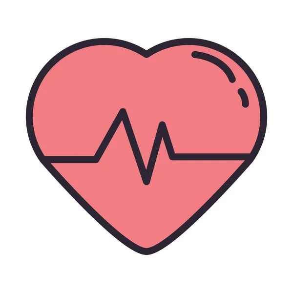 Nabız simgesi ile kalp kardiyosu — Stok Vektör