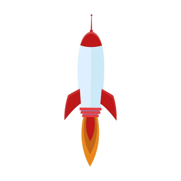 Vesmírná raketová ikona, barevný design — Stockový vektor