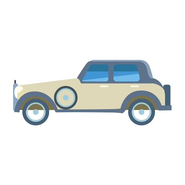 Icono del coche vintage, diseño plano — Vector de stock