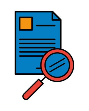 Büyüteç içeren kağıt belge dosyası