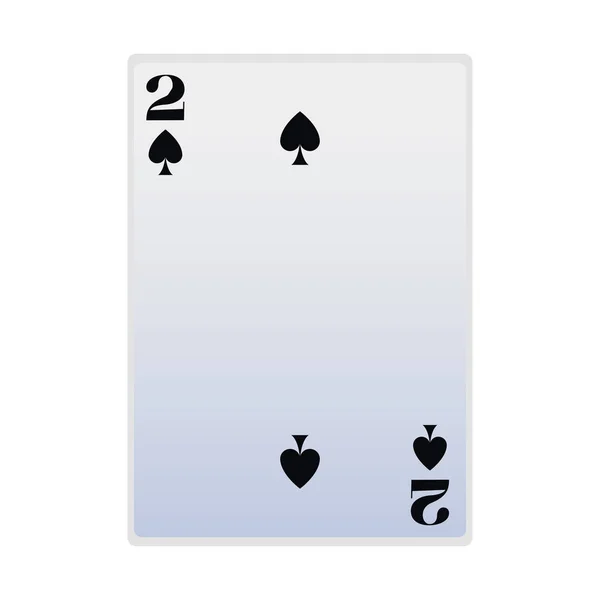 Dos de picas icono de la tarjeta, diseño plano — Vector de stock