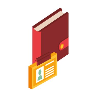 Kimlik belgesine sahip günlük izole edilmiş simge