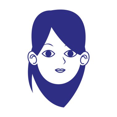 Genç kadın simgesi, düz tasarım