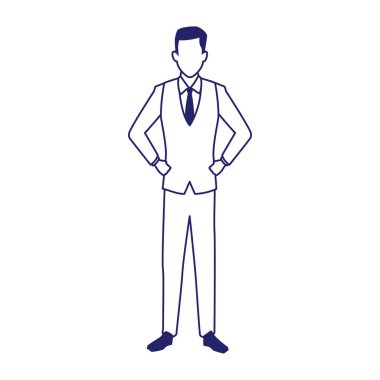 avatar işadamı ayakta simge, düz tasarım