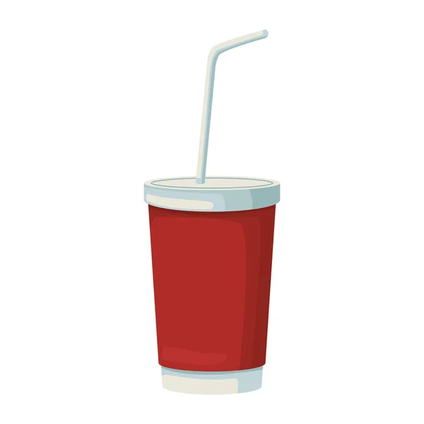 Tasse à boisson avec icône de paille — Image vectorielle