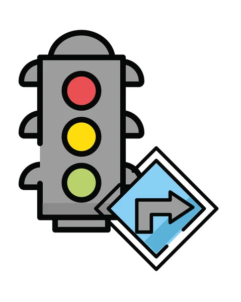 Semáforo semáforo con señal de flecha — Vector de stock