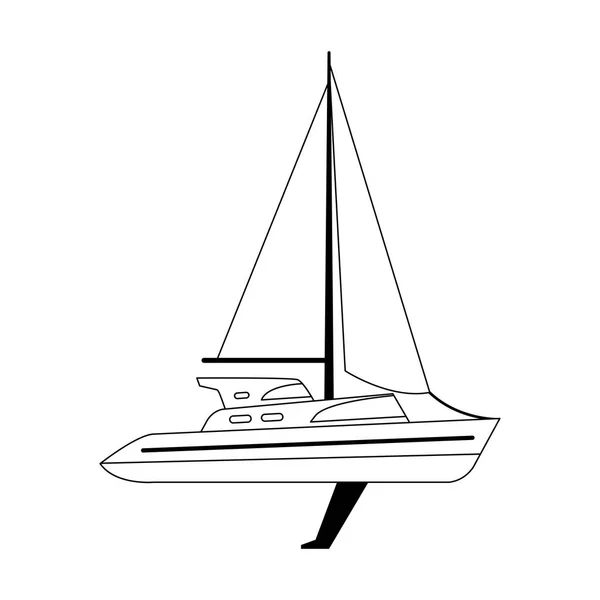 Segelbåt ikon, platt design — Stock vektor