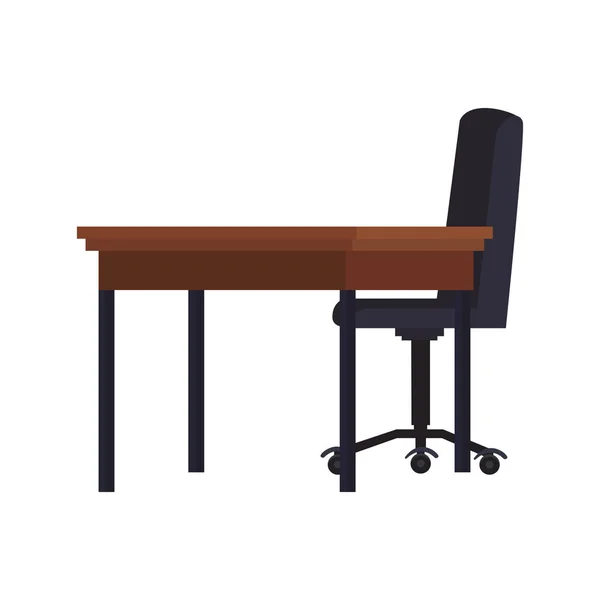 Escritorio de oficina y silla icono — Vector de stock