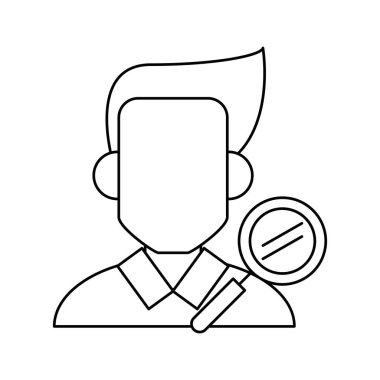 Büyüteç görünümlü genç adam Avatar karakteri