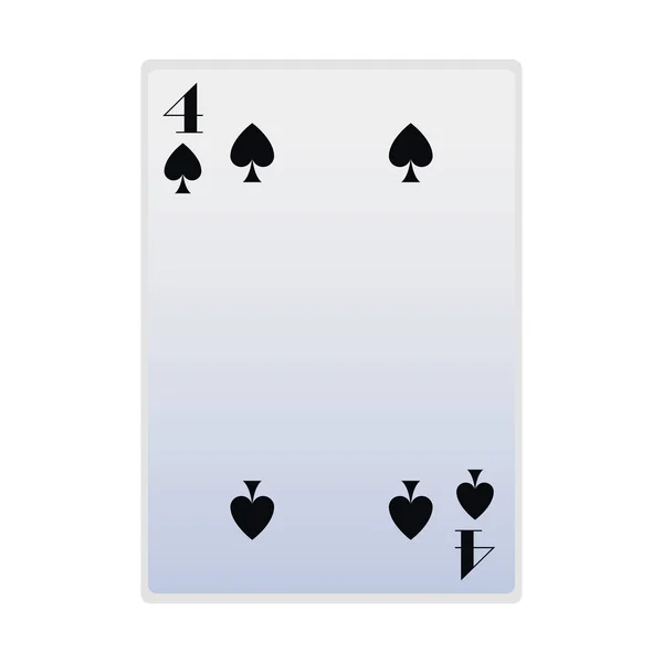 Four of spades card icon, flat design — Stock Vector