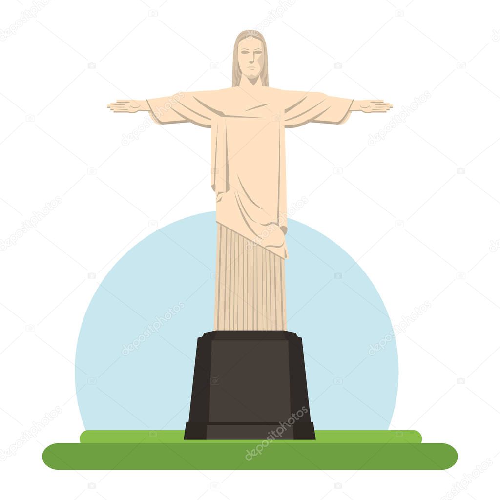 world travel scene with corcovade christ