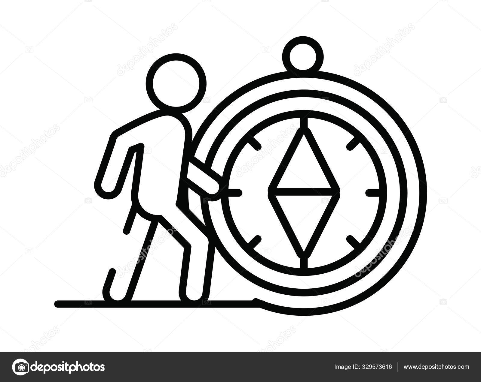 Compass guide device with pedestrian walking Stock Vector by ©jemastock