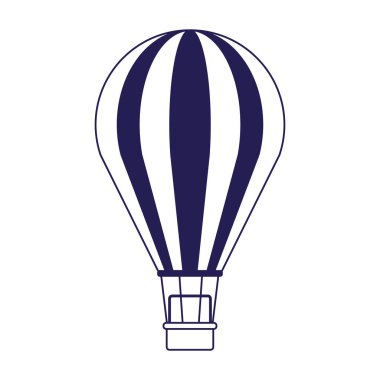 sıcak hava balonu simgesi, düz tasarım
