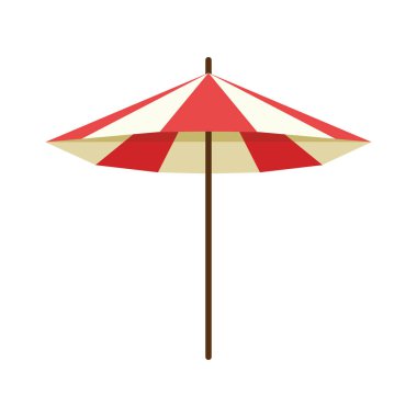 Plaj şemsiyesi simgesi, düz tasarım
