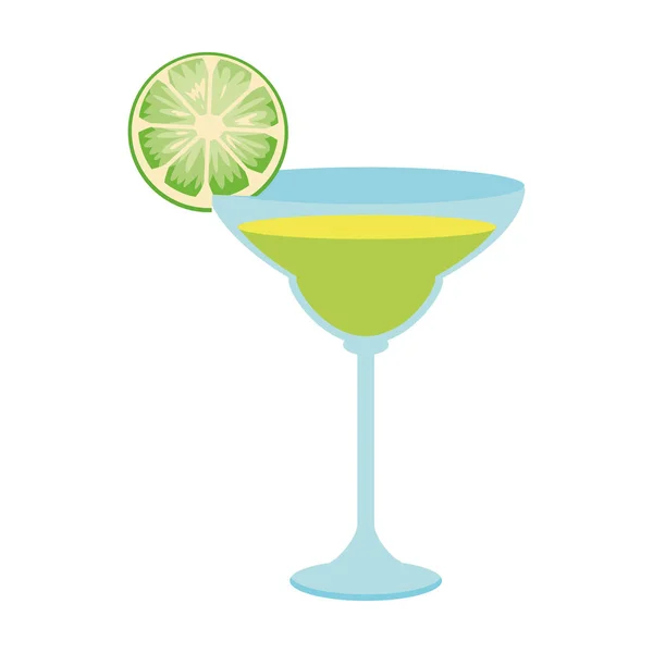 Зеленый мартини коктейль икона, плоский дизайн — стоковый вектор
