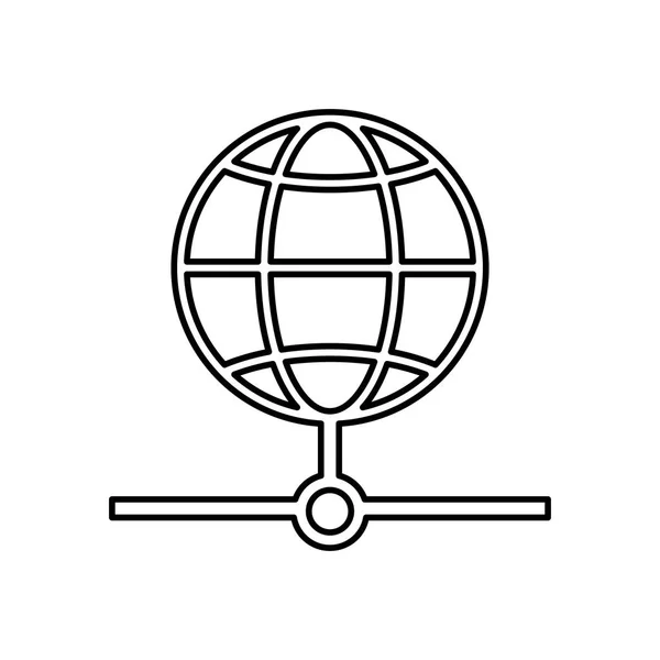 Сфера браузера глобус изолированный значок — стоковый вектор