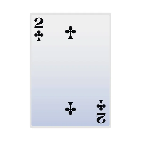Zwei der Clubkarte Symbol, flaches Design — Stockvektor