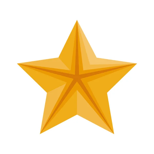 Veselé Vánoce zlatá hvězda ikona — Stockový vektor