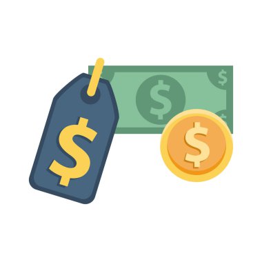 Faturalar ve paralar dolar para ve etiket