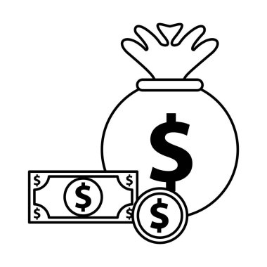 Fatura ve madeni para çanta içinde dolar.