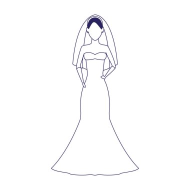 Güzel elbisesi ve düz tasarımı olan Avatar Gelini