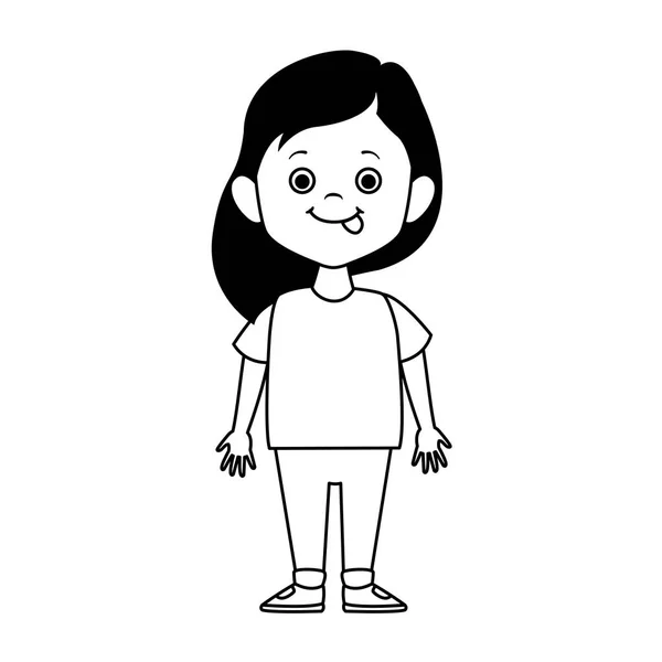 Dibujos animados chica feliz icono, diseño plano — Vector de stock