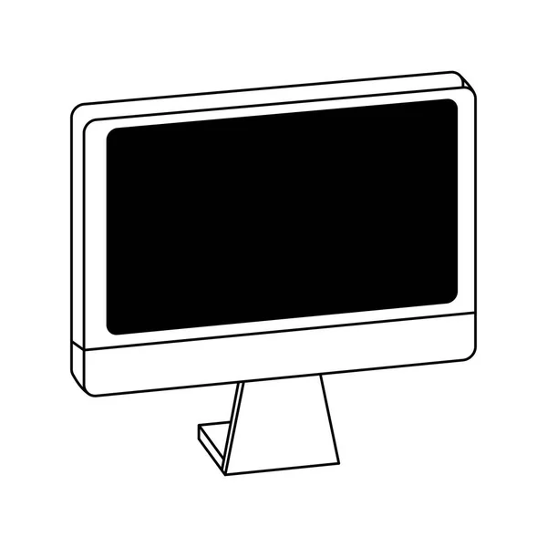 Computerbildschirm-Ikone, flaches Design — Stockvektor