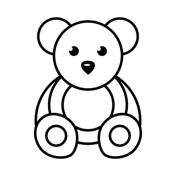 Brinquedo de peluche de urso pequeno bonito —  Vetores de Stock