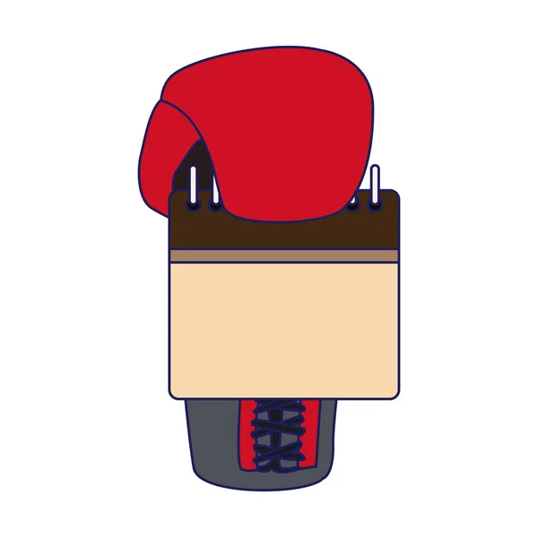 Boxing glove with blank calendar — ストックベクタ