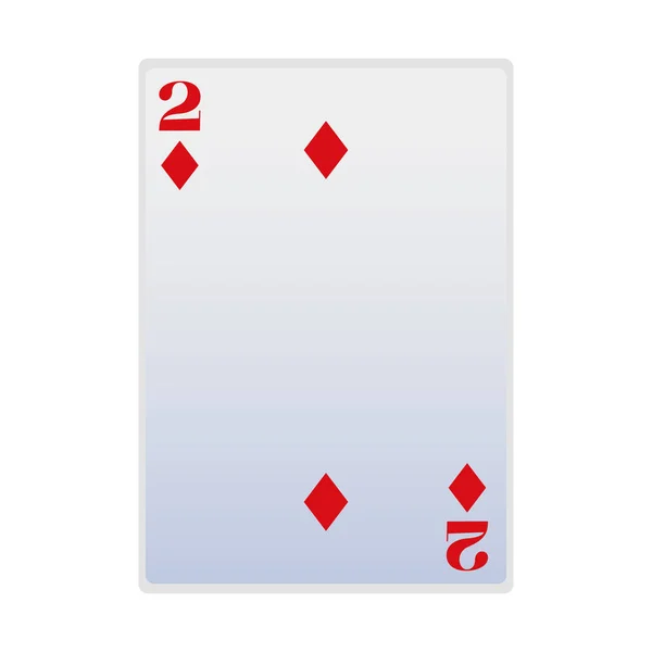Dois de diamantes ícone do cartão, design plano — Vetor de Stock