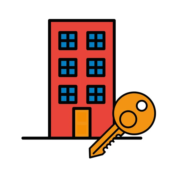 Hausfassade mit Schlüsseltür — Stockvektor