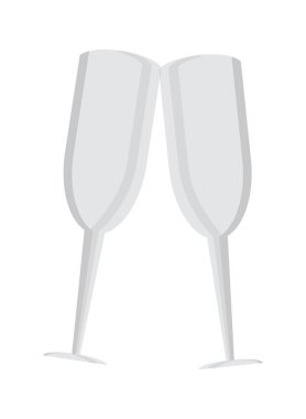 Şampanya kristal bardakları izole edilmiş