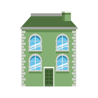 Klasik yeşil bina simgesi