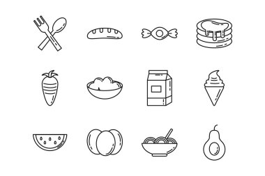 Besleyici yiyecek paketlerinin oluşturduğu simgeler