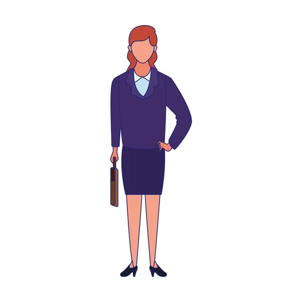 Mujer de negocios icono de pie — Vector de stock