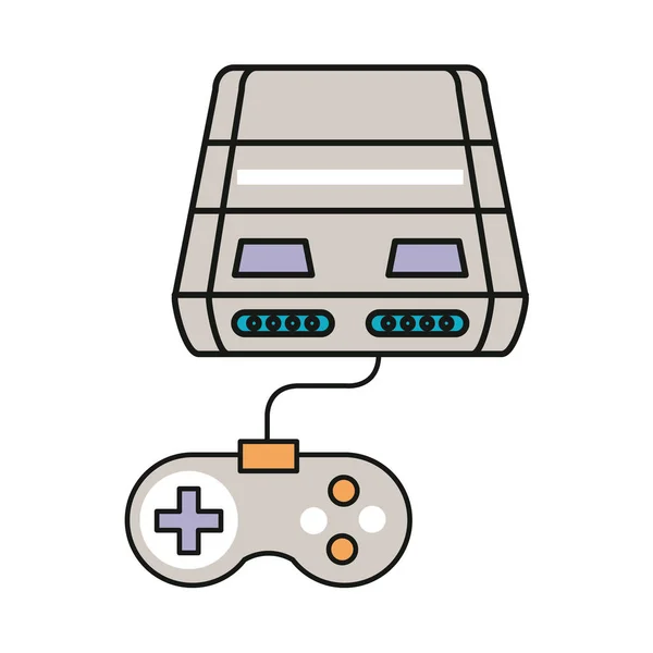 Consola de videojuegos con icono de control — Vector de stock