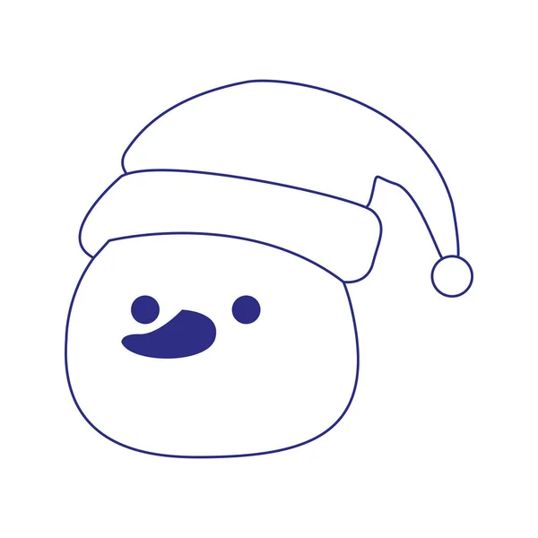 Снеговик в рождественской шляпе — стоковый вектор