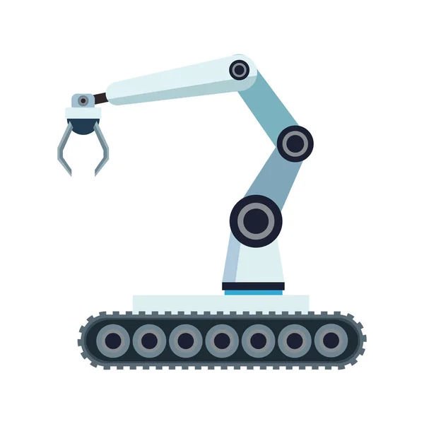 Robot arm ikon över vit bakgrund, artificiell intelligens design , — Stock vektor