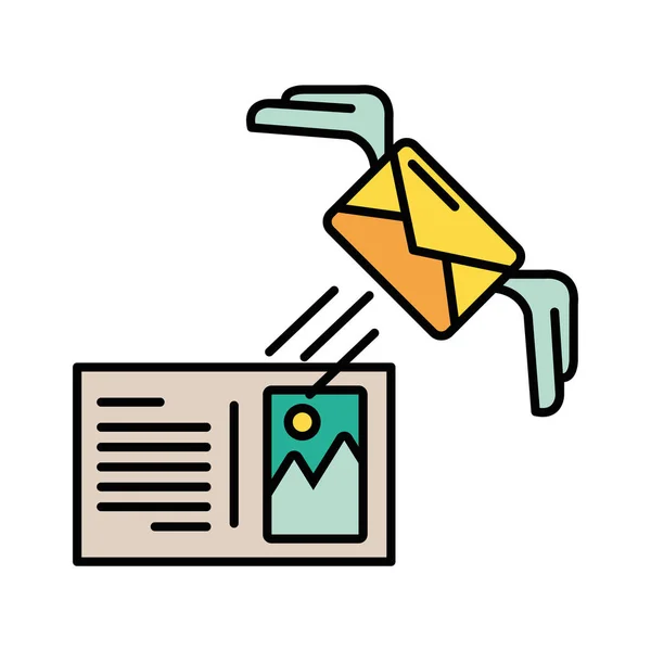 Kuvert post med vingar och bild ikon — Stock vektor