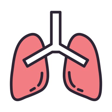 Akciğerler insan organı izole edilmiş simge