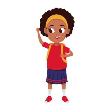 Sırt çantalı afro kız.