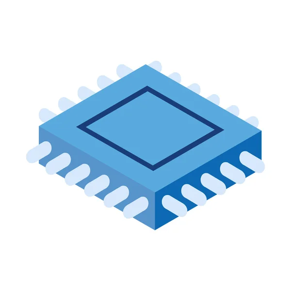 Electronic chip icon, flat design — 스톡 벡터