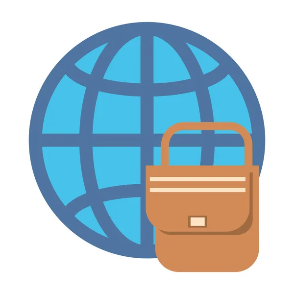 Planeta esfera navegador com serviço postal — Vetor de Stock