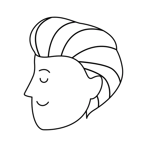 Profil de dessin animé homme visage icône — Image vectorielle